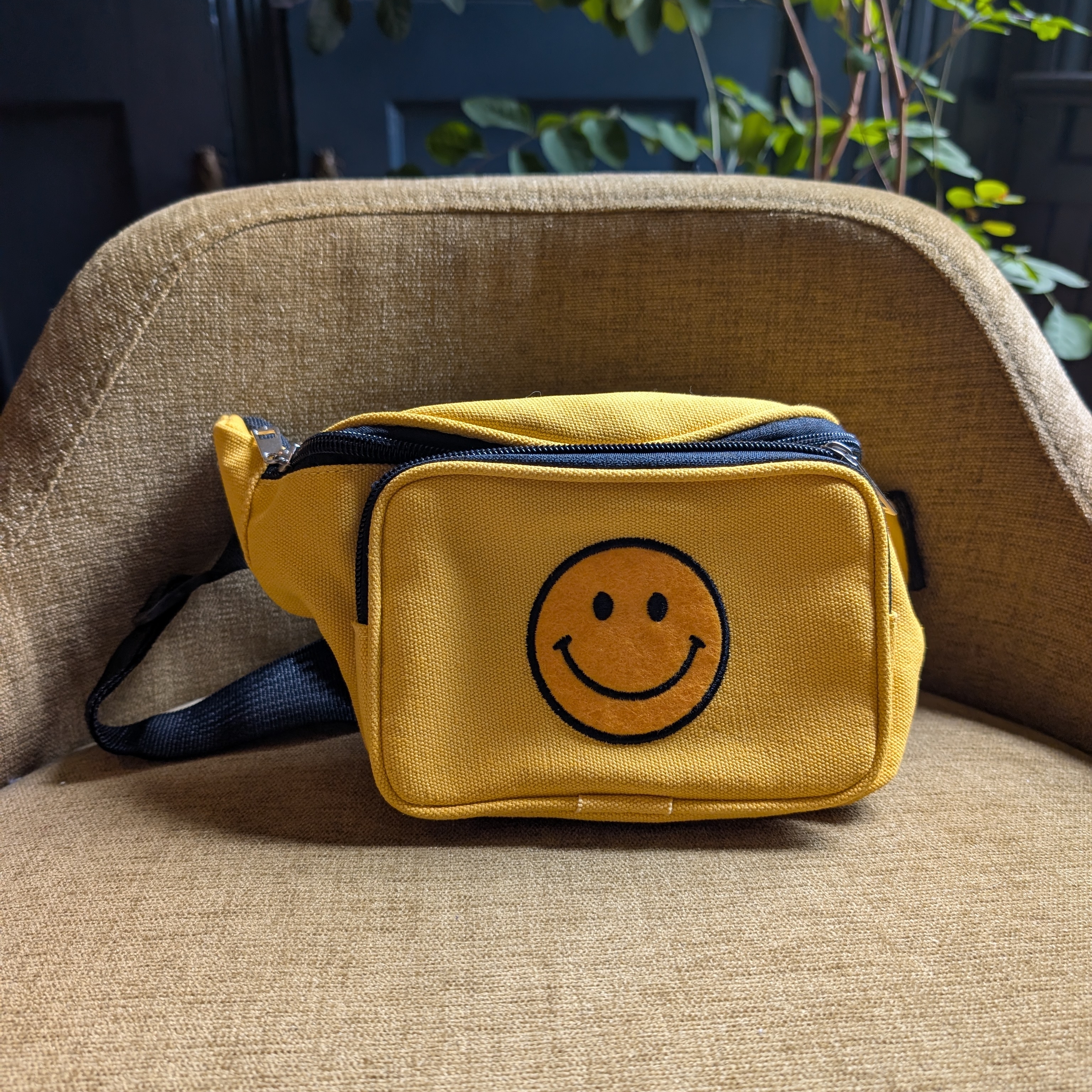 Yellow Smiley Face Crossbody Bum Bag Fanny Pack Y2k